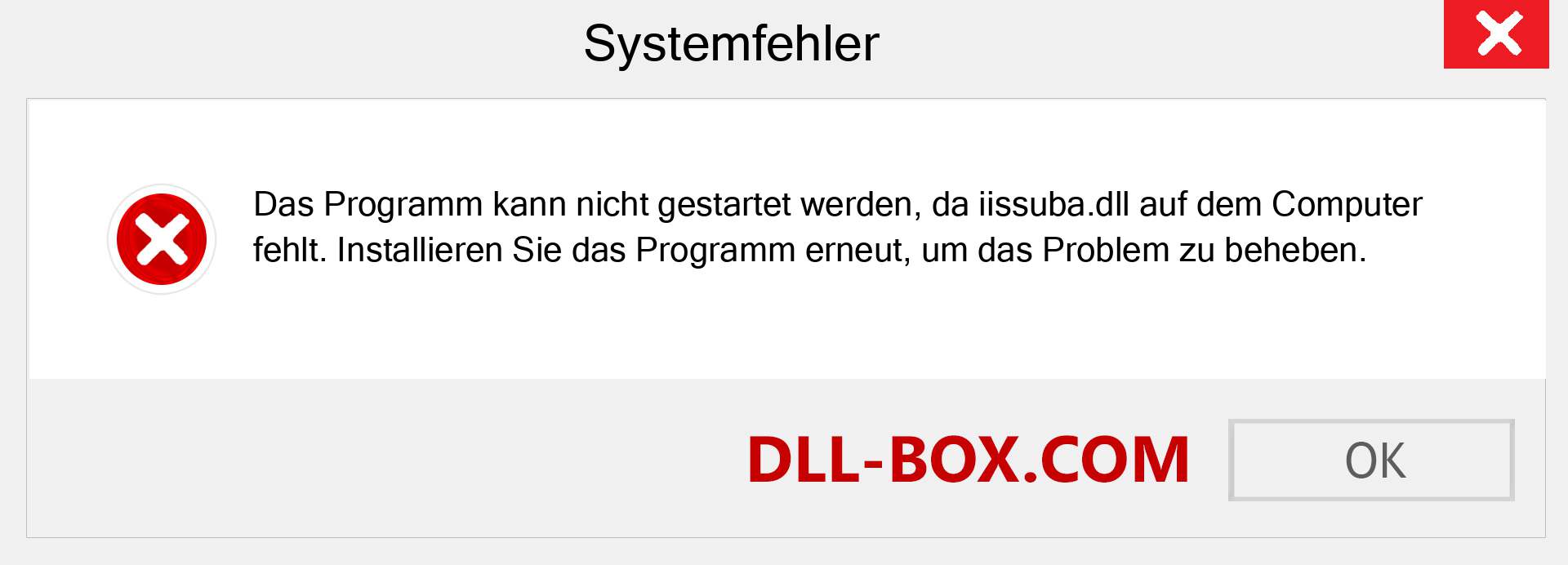 iissuba.dll-Datei fehlt?. Download für Windows 7, 8, 10 - Fix iissuba dll Missing Error unter Windows, Fotos, Bildern